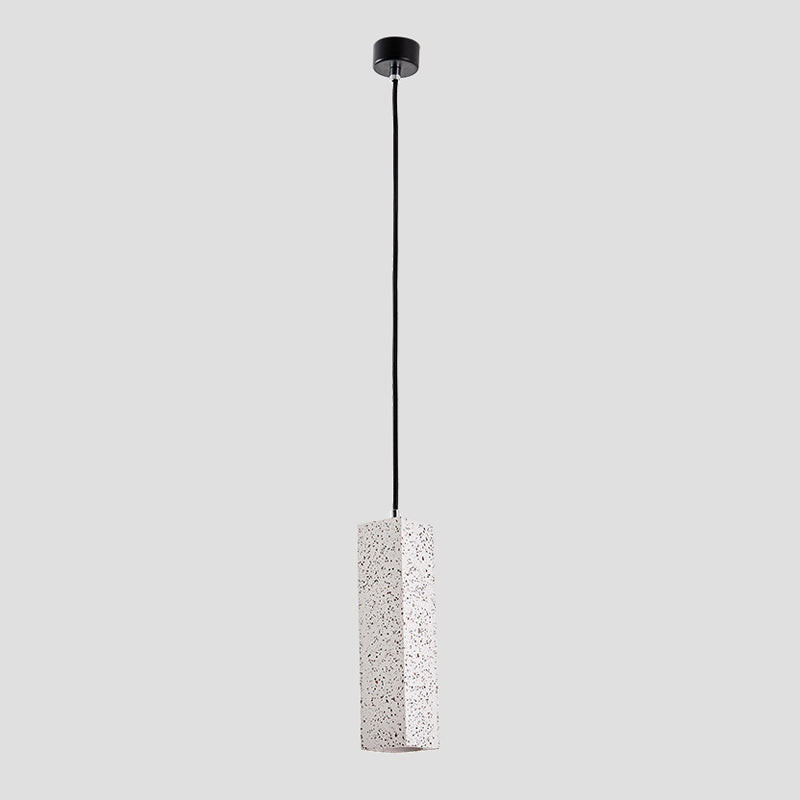 Sleek Nordic Marble Led Pendant Light - Modern Slim Cuboid Design 1 Head White Color