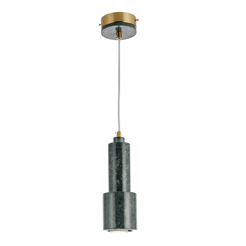Sleek White/Green Tube Hanging Ceiling Light - Minimalist Nordic Style Pendant Lamp For Living Room