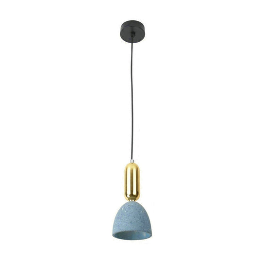 Domed Terrazzo Pendant: White/Black/Pink Light Fixture For Dining Rooms