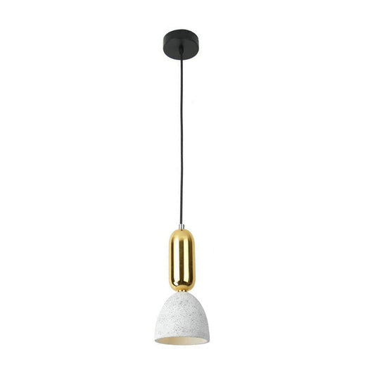 Domed Terrazzo Pendant: White/Black/Pink Light Fixture For Dining Rooms