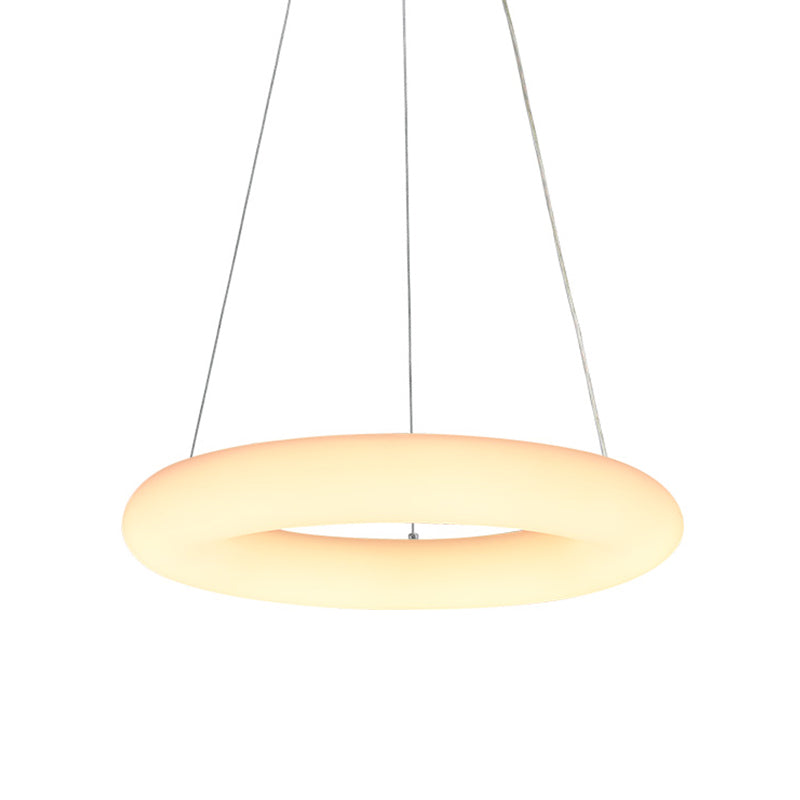 Modern White Vesicle Ring Led Pendant Chandelier Minimalist Acrylic Ceiling Light Over Table -