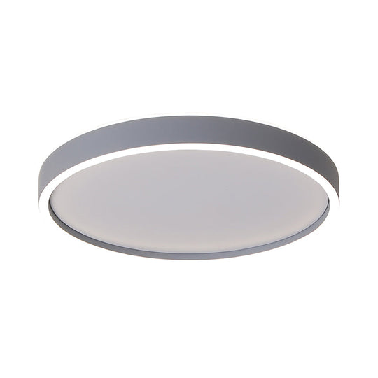 Modern Metallic Round Led Flushmount Ceiling Light White/Warm 16’/19.5’ Dia
