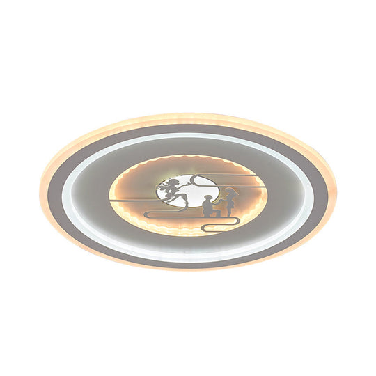 Minimalist Acrylic Led Flush Mount With Unique Lovers Pattern