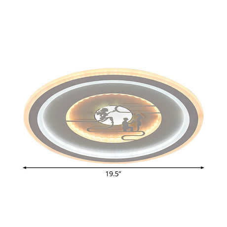 Minimalist Acrylic Led Flush Mount With Unique Lovers Pattern