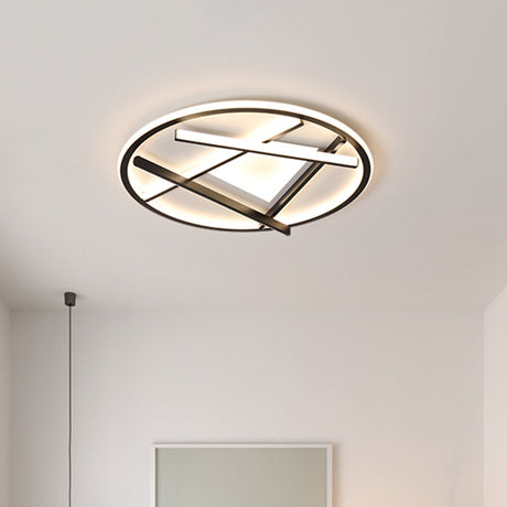 16/19.5 Acrylic Ring Led Flush Mount Ceiling Light In Black White/Warm