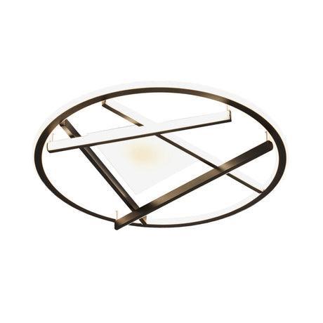 16/19.5 Acrylic Ring Led Flush Mount Ceiling Light In Black White/Warm