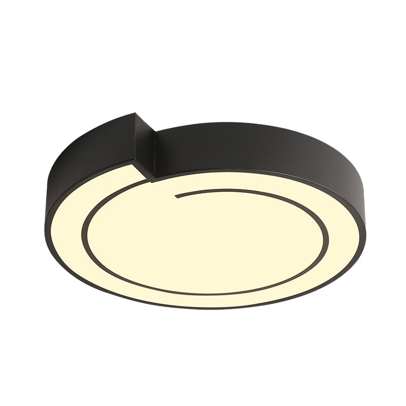 Minimalist Round Led Ceiling Flush Mount In Warm/White Light 18’/21.5’ Diameter White/Black