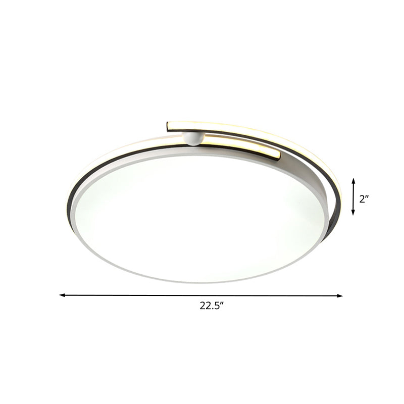Minimalist Led Corridor Flush Mount Light Fixture - White Lamp With Circular Acrylic Shade