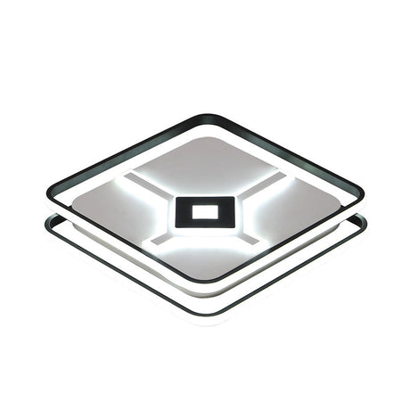 Modern Led Bedroom Ceiling Flush Mount Light Fixture With Acrylic Shade In White/Warm - Black