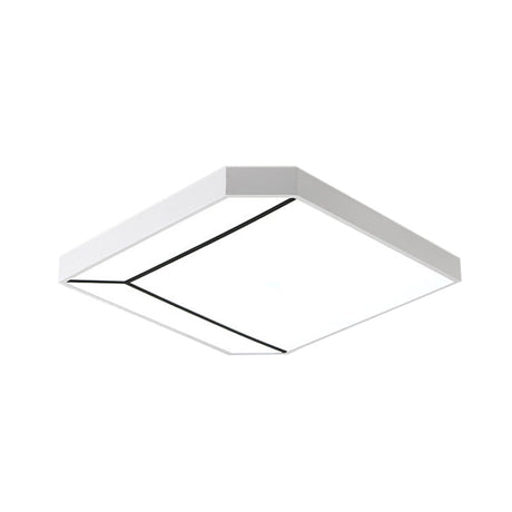 Modern Square Flush Led Ceiling Light In White/Warm - 19/24 Metallic For Living Room