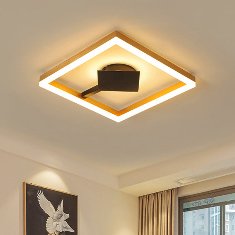 Modern Gold Square Flush Mount Led Ceiling Light Fixture - 16/23.5 W For Bedroom / 16