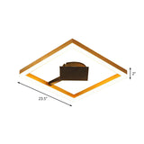 Modern Gold Square Flush Mount Led Ceiling Light Fixture - 16/23.5 W For Bedroom