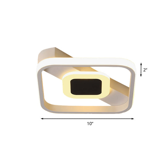 Minimalist Flush Mount Led Ceiling Lamp In White/Warm Light