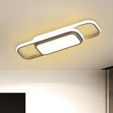 Modern Acrylic Flush Light Fixture - Grey/Black & White Led Flushmount (16/23.5) Warm/White Grey /