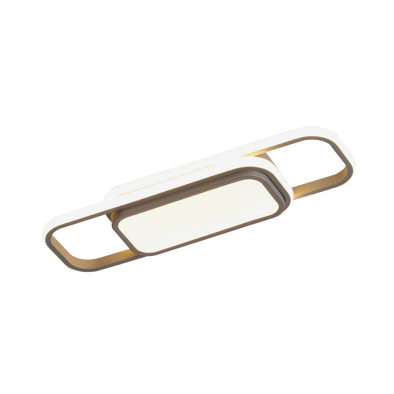 Modern Acrylic Flush Light Fixture - Grey/Black & White Led Flushmount (16/23.5) Warm/White