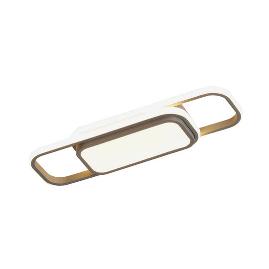 Modern Acrylic Flush Light Fixture - Grey/Black & White Led Flushmount (16/23.5) Warm/White