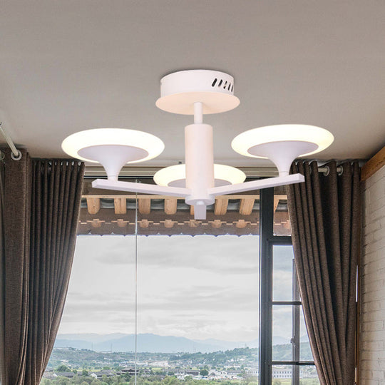 Contemporary Led Ceiling Lamp With Radial Design And Acrylic Shade In White/Warm Light