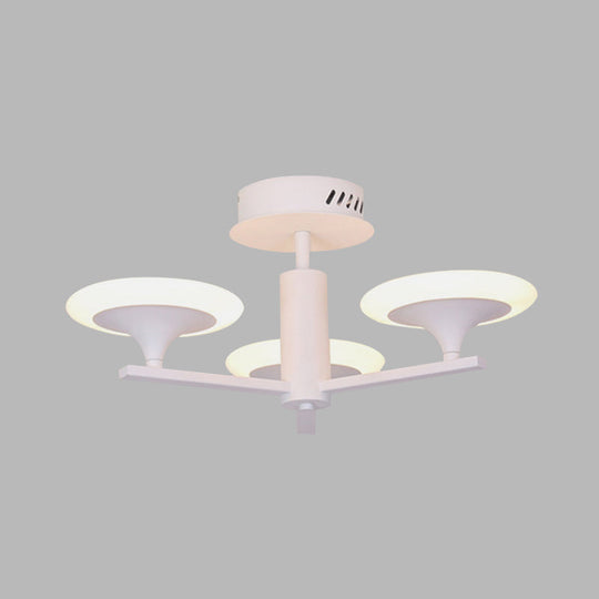 Contemporary Led Ceiling Lamp With Radial Design And Acrylic Shade In White/Warm Light