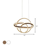 Modern Acrylic Twisted Ceiling Light Fixture - Led Hanging Chandelier In White/Coffee Dining Room