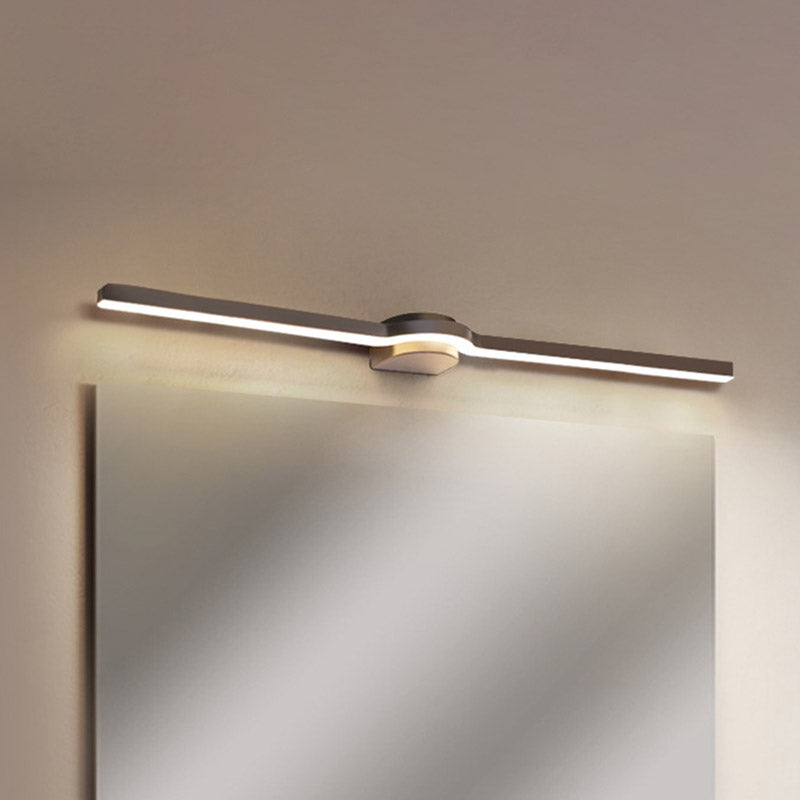 Contemporary Led Vanity Light In Black And White/Warm - 16/23.5 Slim Line Acrylic Wall Sconce / 16