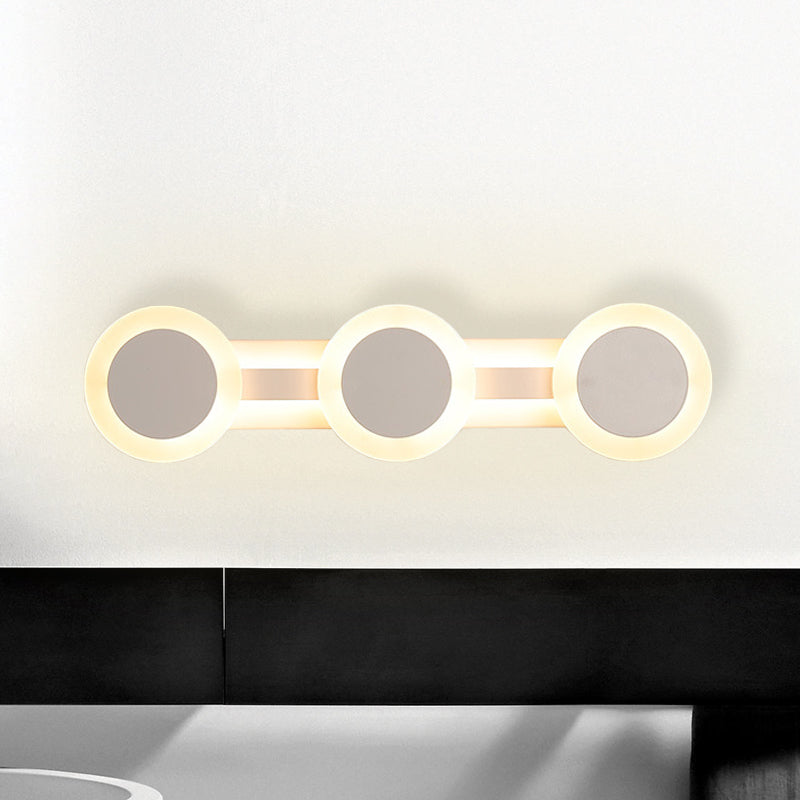 Modern White Led Vanity Light - 16/23.5 Linear Wall Sconce With Acrylic Shade Warm/White 3/4 Lights