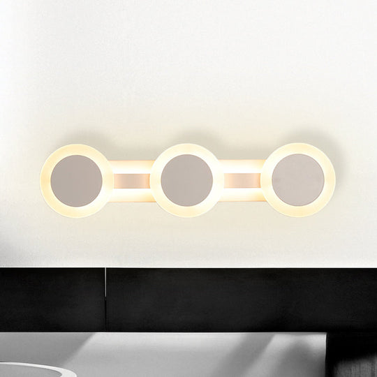 Modern White Led Vanity Light - 16/23.5 Linear Wall Sconce With Acrylic Shade Warm/White 3/4 Lights