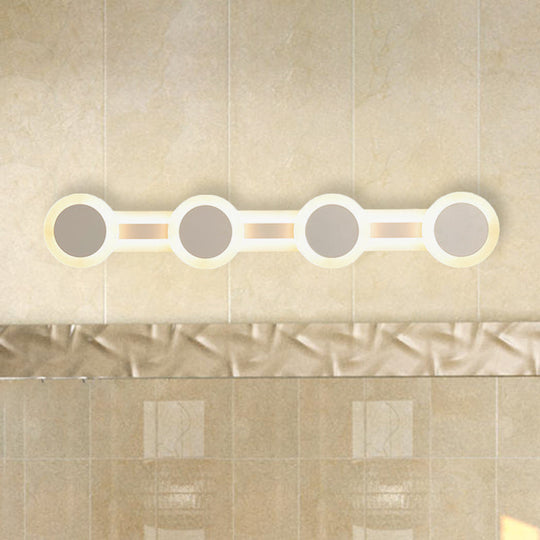 Modern White Led Vanity Light - 16/23.5 Linear Wall Sconce With Acrylic Shade Warm/White 3/4 Lights