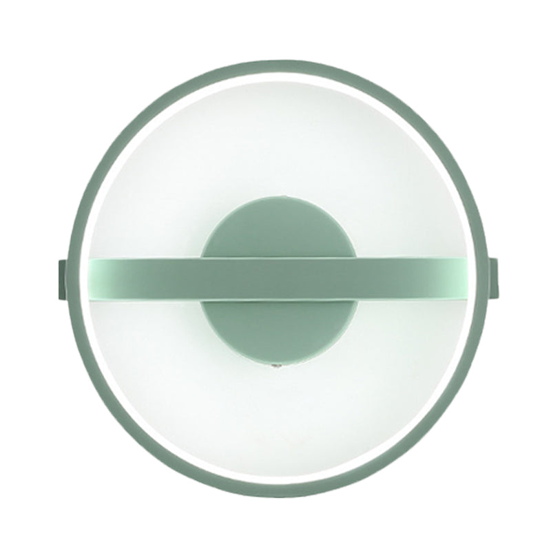 Minimalist Led Acrylic Wall Lamp In Green - White/Warm Light 12.5/16.5 Dia