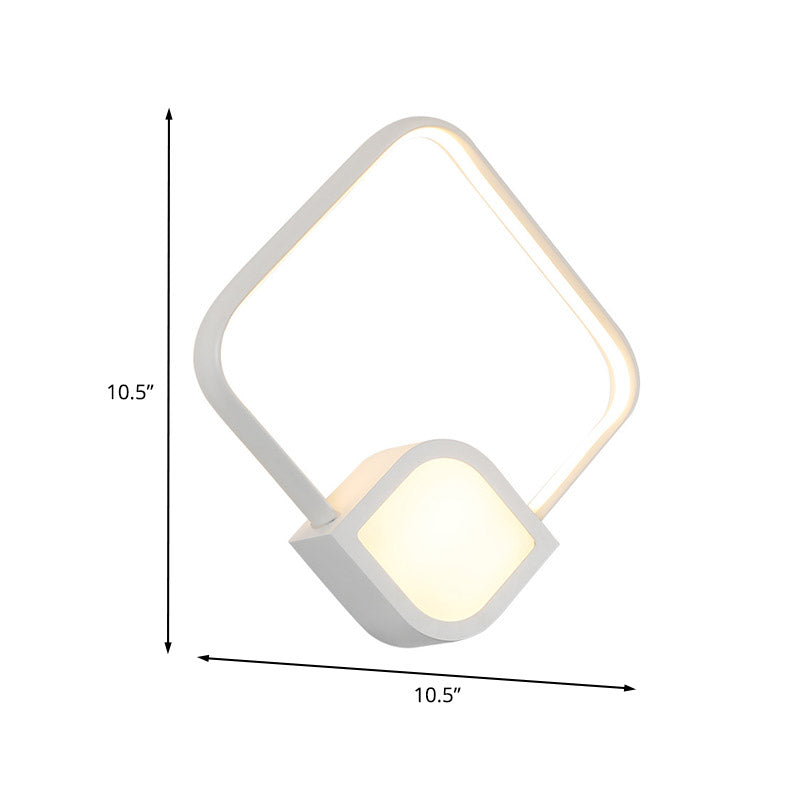 Modern Led Sconce - White Rhombus Wall Mount Lighting For Stairway