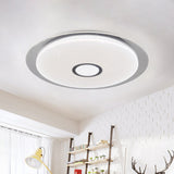 Contemporary Led Flush Mount Light In White/Natural For Living Room White / Natural
