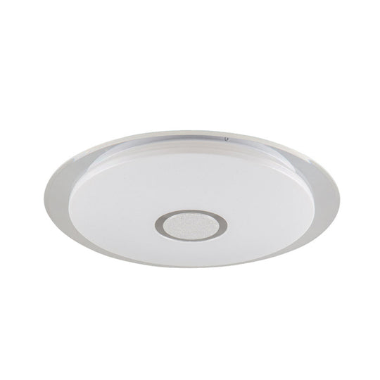 Contemporary Led Flush Mount Light In White/Natural For Living Room