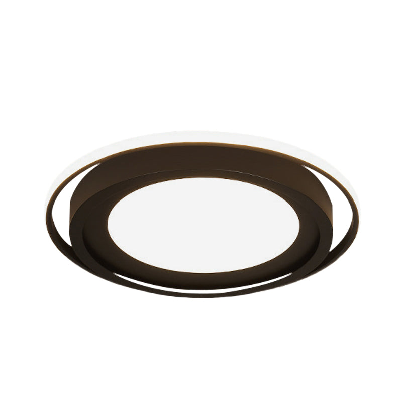 Modern Led Flush Mount Acrylic Round Lighting In White/Black For Bedroom White/Warm Light