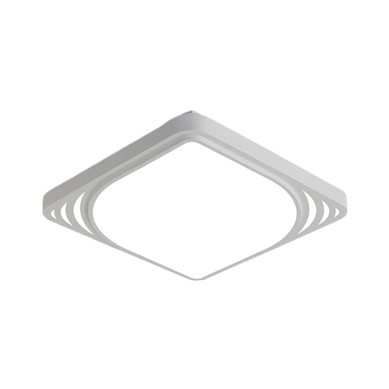 Led Flush Mount Ceiling Light Fixture - Square Design White Shade Warm/White 16.5’/20.5’ Wide