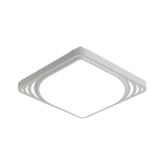 Led Flush Mount Ceiling Light Fixture - Square Design White Shade Warm/White 16.5/20.5 Wide