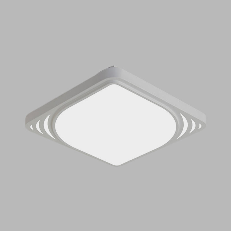 Led Flush Mount Ceiling Light Fixture - Square Design White Shade Warm/White 16.5’/20.5’ Wide