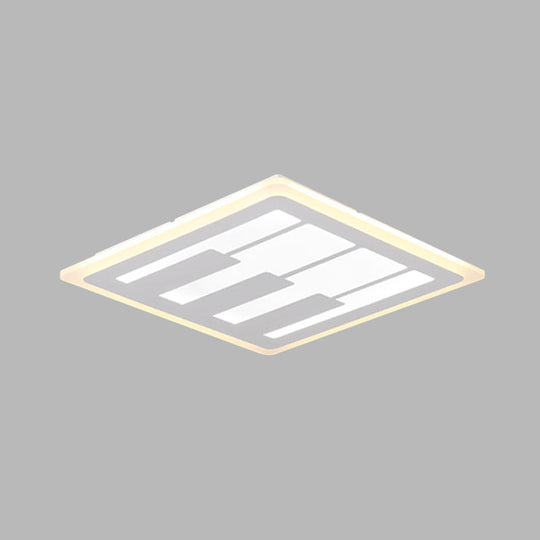 Acrylic Square Flushmount Led Ceiling Light In Warm/White With Modernist Design