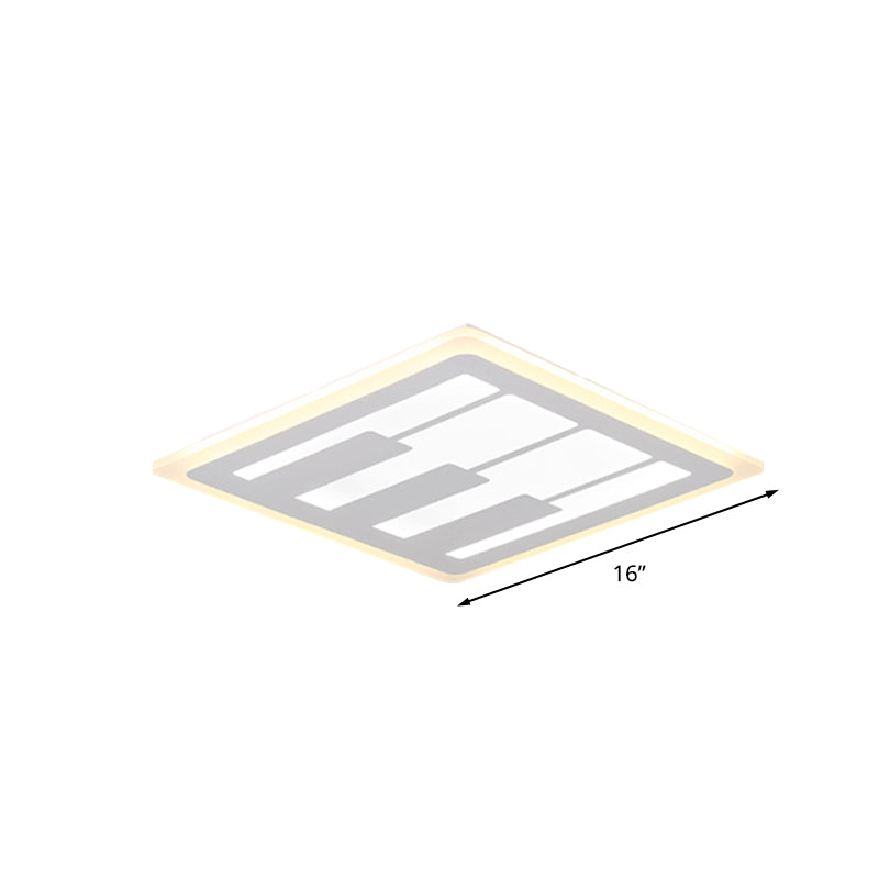 Acrylic Square Flushmount Led Ceiling Light In Warm/White With Modernist Design