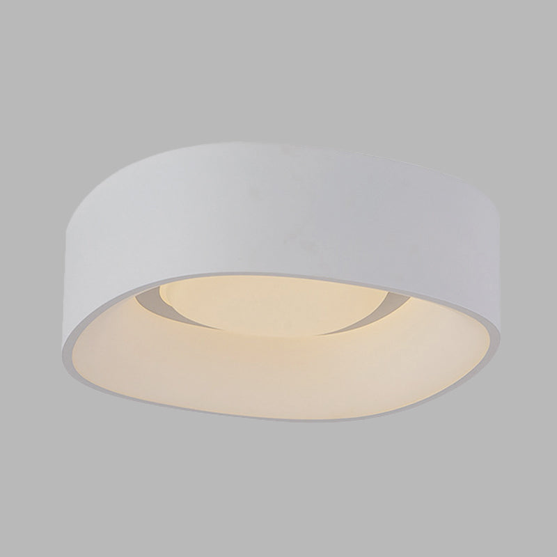 White Led Flush Mount Ceiling Light With Metallic Shade Available In 19/23 W