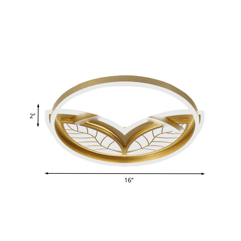 Contemporary Acrylic Halo Ring Flush Ceiling Light - Led Mount Lamp In Gold With Warm/White