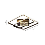 Minimalist Led Flush Ceiling Lamp: Acrylic Square Frame Black Mount Lighting