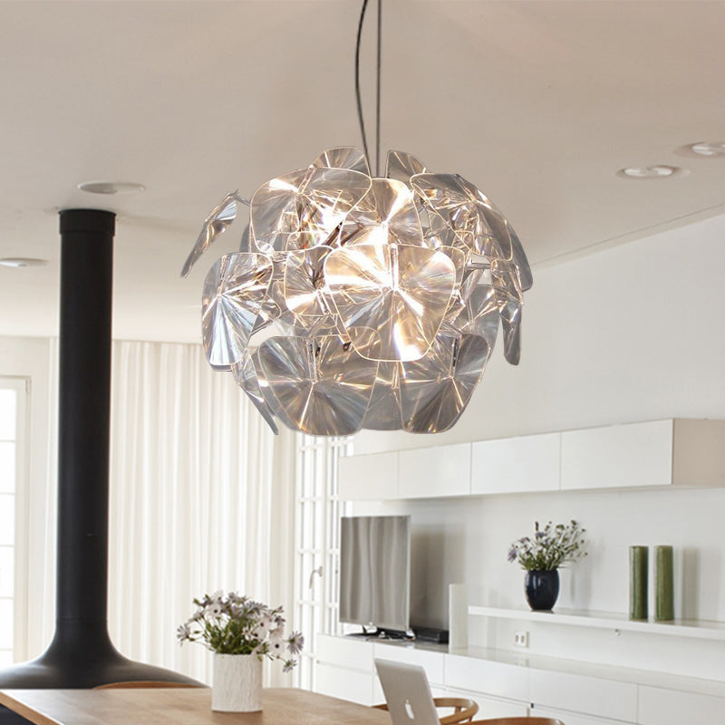 Modern Clear Blossom Ceiling Light With Acrylic Panel Pendant