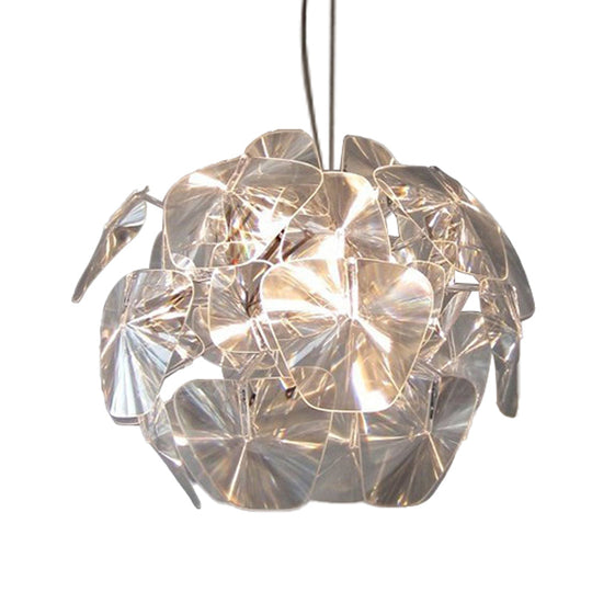 Modern Clear Blossom Ceiling Light With Acrylic Panel Pendant