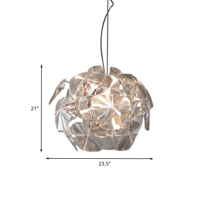 Modern Clear Blossom Ceiling Light With Acrylic Panel Pendant