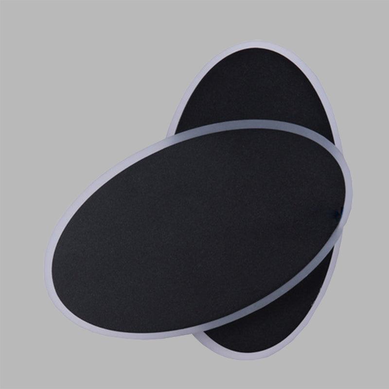 Contemporary Led Double Oval Wall Sconce Light With Acrylic Shade In White/Black Finish - Warm/White