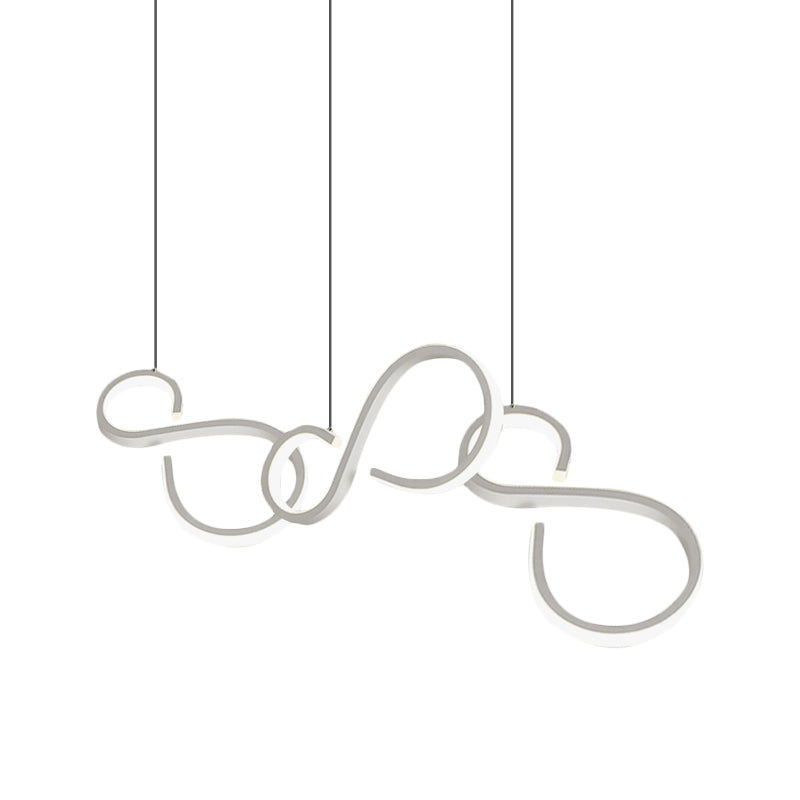 Modern White Acrylic Pendant Lighting - Twisted Design Led 31.5’/43’ Wide Ideal For Living Rooms