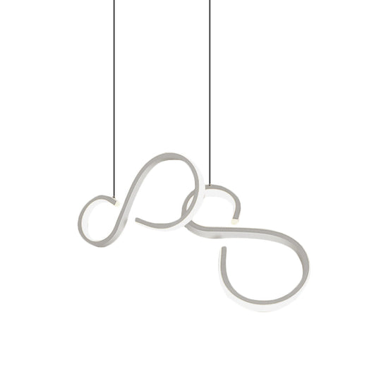 Modern White Acrylic Pendant Lighting - Twisted Design Led 31.5’/43’ Wide Ideal For Living Rooms