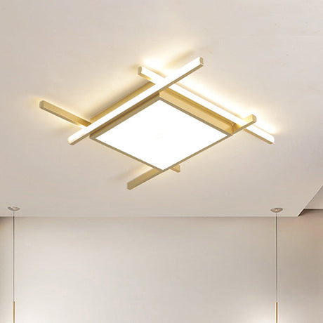 Nordic Gold Led Flush Mount Ceiling Light With Warm/White Glow - 18/23 Wide / 18 White