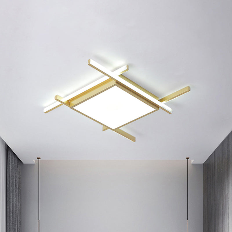 Nordic Gold Led Flush Mount Ceiling Light With Warm/White Glow - 18’/23’ Wide