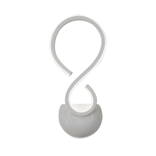 Modern Acrylic Led Wall Sconce - Twist Design White Finish Ideal For Living Room Lighting