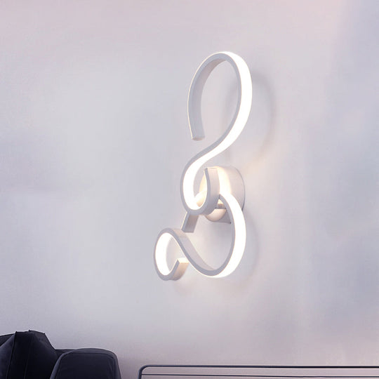 Modern White Spiral Wall Sconce Light With Acrylic Led For Living Room
